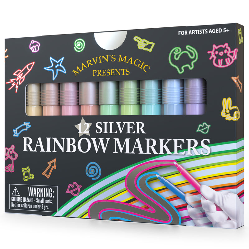 Marvin's Silver Rainbow Markers (12 Pack)