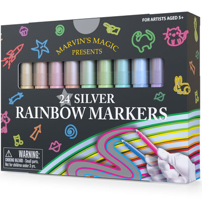 Marvin's Silver Rainbow Markers (24 Pack)