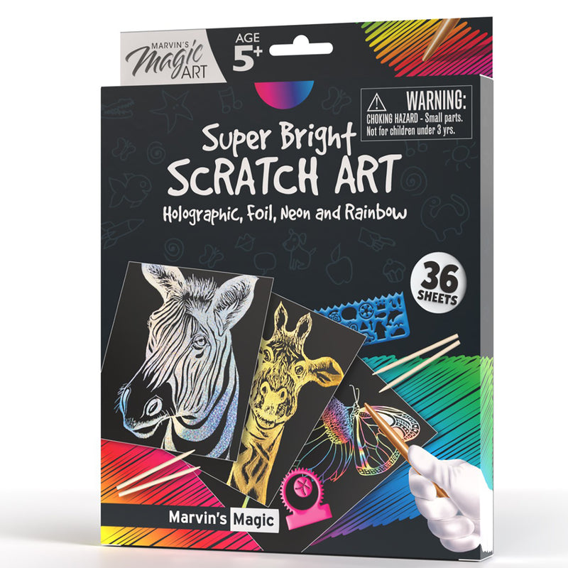 Super Bright Scratch Art (36 Sheets)